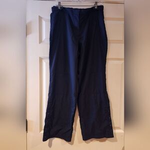 New York & Company vintage dark blue streychy snap closure track pants Size 12